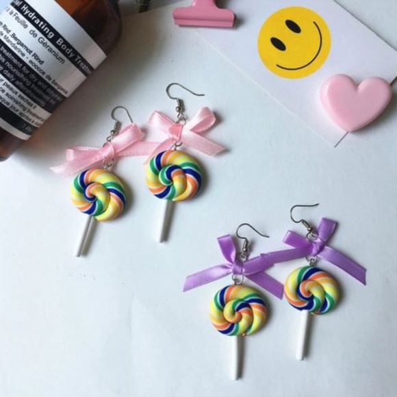 Jewelry - New! Rainbow Lollipop Kawaii Earrings